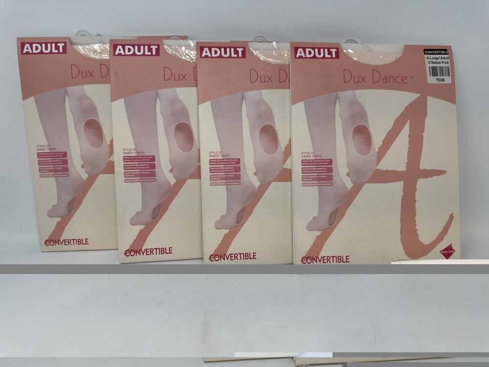Lot of 4 New Adult Convertible Soft Ballet Pink Dance Tights Women's XL Style 7D